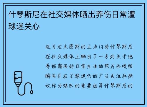 什琴斯尼在社交媒体晒出养伤日常遭球迷关心